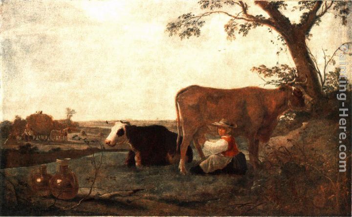 The Dairy Maid painting - Aelbert Cuyp The Dairy Maid art painting